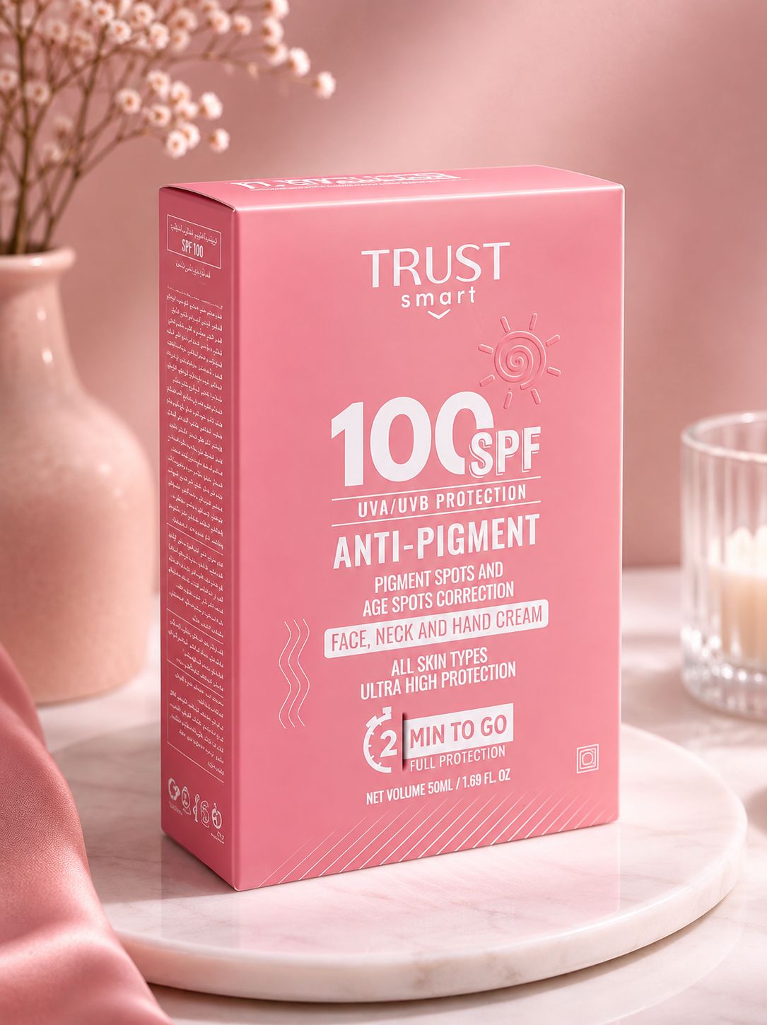 ضد افتاب بی رنگ SPF 100 تراست اسمارت