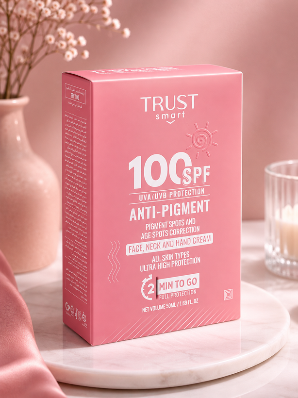 ضد افتاب بی رنگ SPF 100 تراست اسمارت